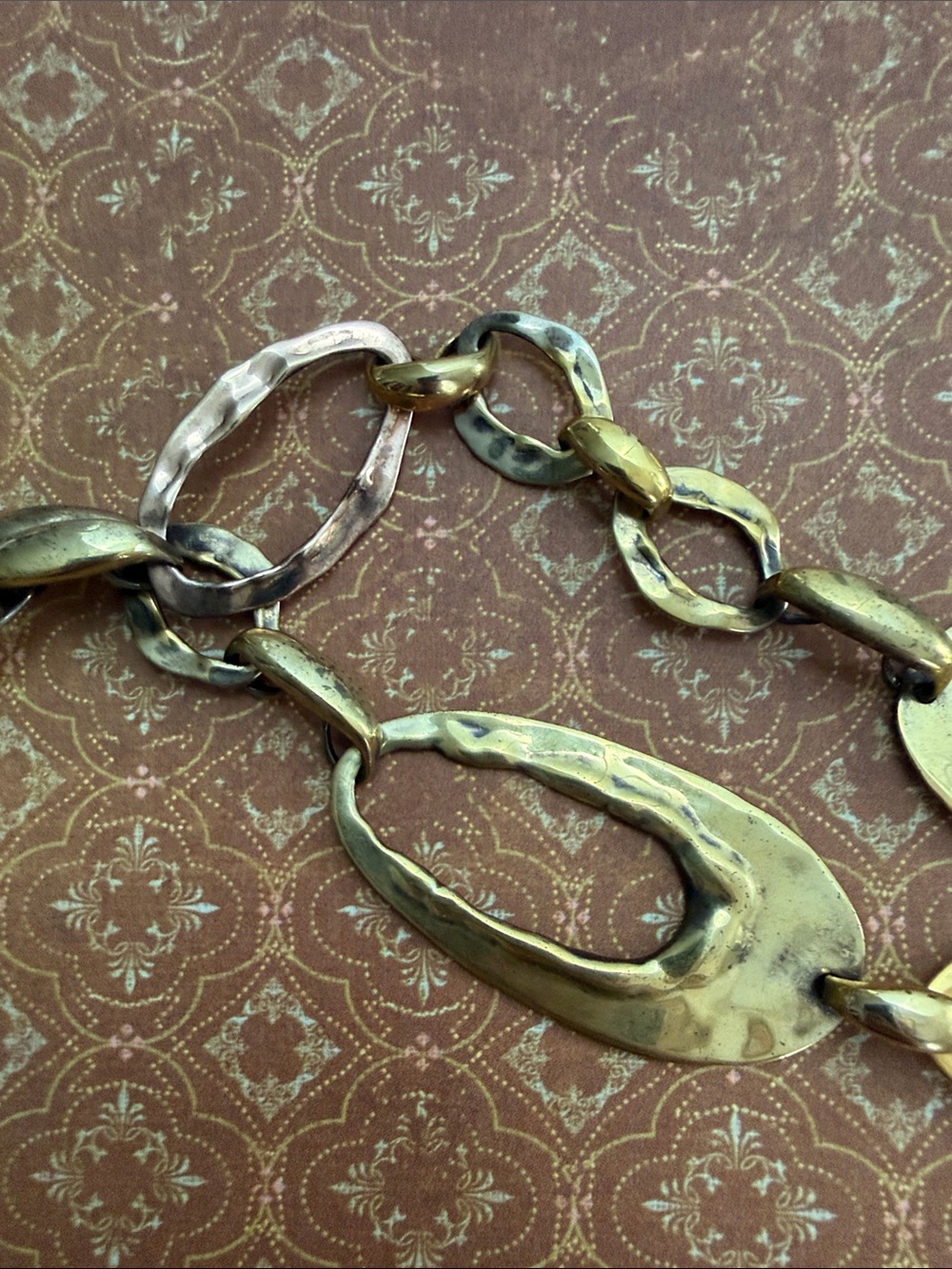 Alexis Bittar vintage Liquid Lucite hammered link statement necklace asymmetric - Picture 11 of 11